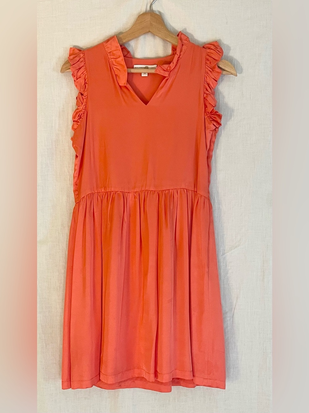 Brown Bowen & Company Girls Coral Ruffle-Sleeve V-Neck Dress